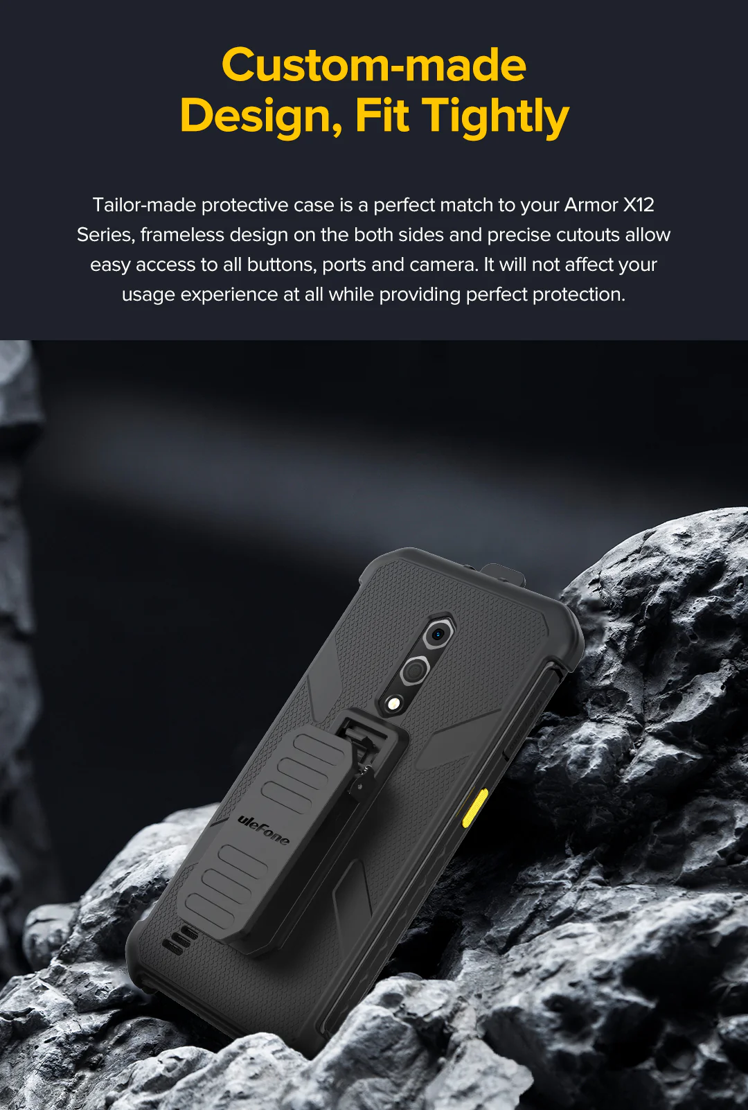 Coque TPU Antichoc Caseroxx Pour Ulefone Armor X12 / X12 Pro - Protection Robuste Noire